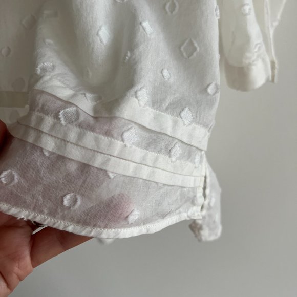 Band of Outsiders, cotton voile popover w/kimono sleeves, off white, size 2/S/M - Picture 7 of 9